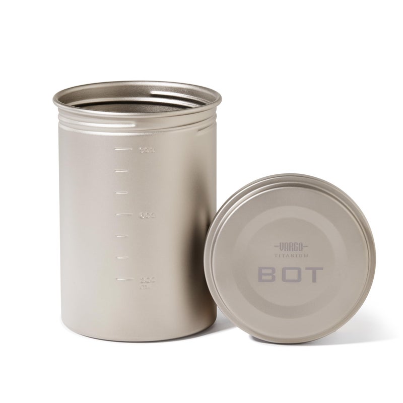 Vargo Titanium BOT Series | 1 Liter (34 oz.) Ultralight Water Bottle Cooking Pot Weighs 147 grams (5.2 oz.) | Backpacking Camping Multipurpose - Image 1